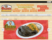 Tablet Screenshot of oaxacamexicanrestaurant.com